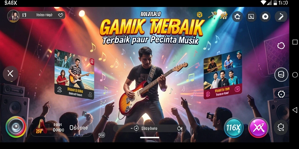 Tampilan multiplayer 116X yang mengasyikkan dengan lagu-lagu populer.