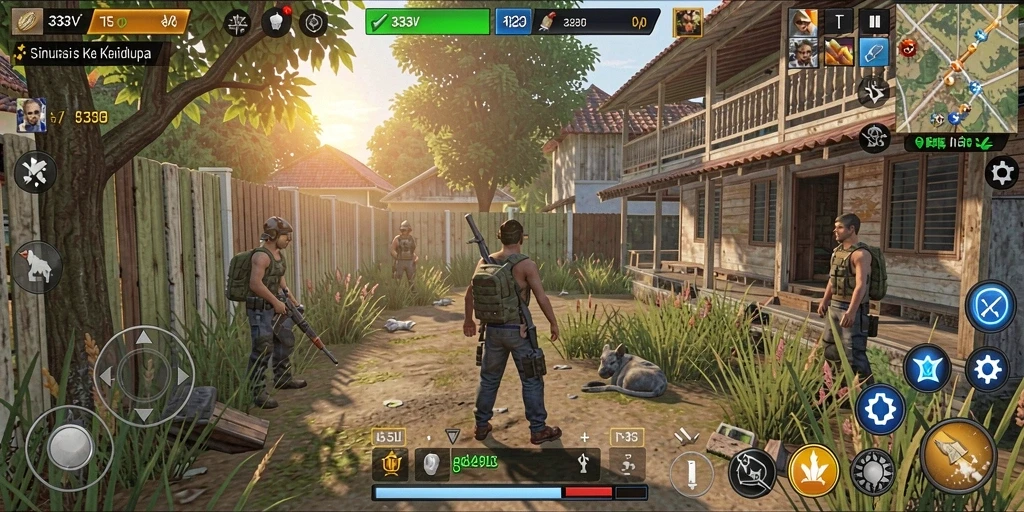 Tampilan dunia virtual yang menakjubkan dalam gameplay 333V.