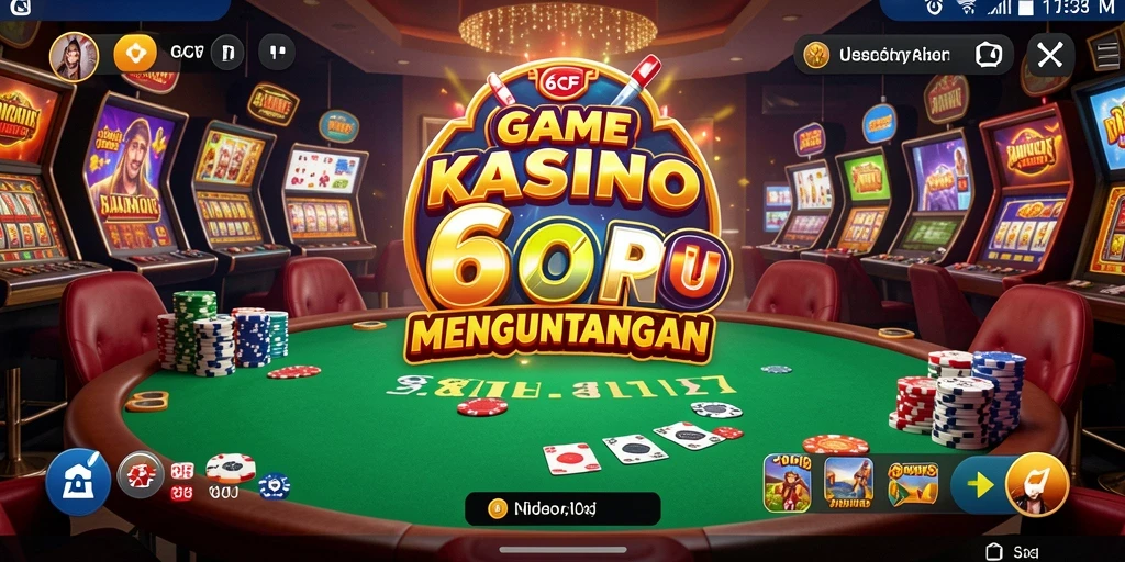 Tampilan gameplay seru di 6CF dengan aksi kasino yang mendebarkan.