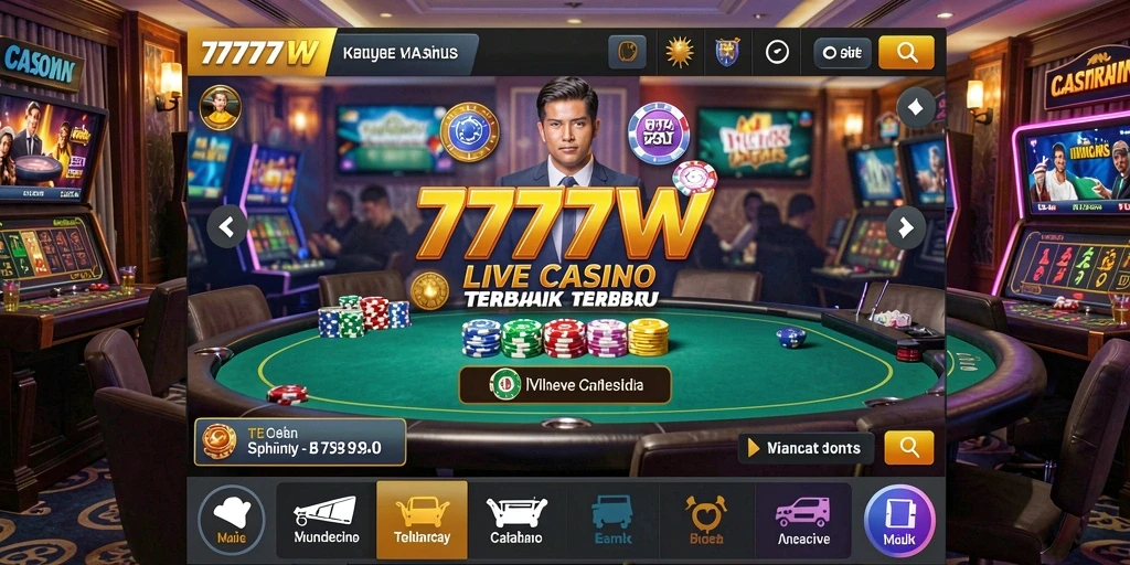 Tampilan menarik dari gameplay Live Casino di 7777W.