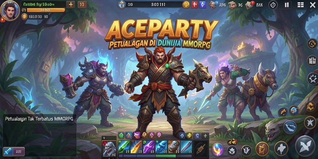 Tangkapan layar gameplay dari ACEPARTY menampilkan aksi yang mendebarkan di dunia MMORPG.