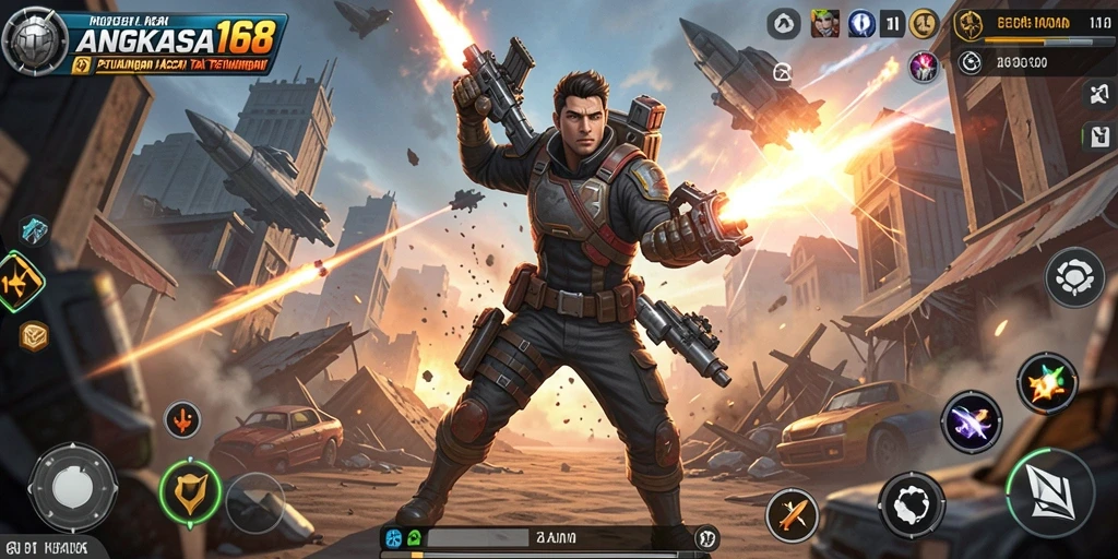 Screenshot gameplay yang menampilkan aksi seru di ANGKASA168.