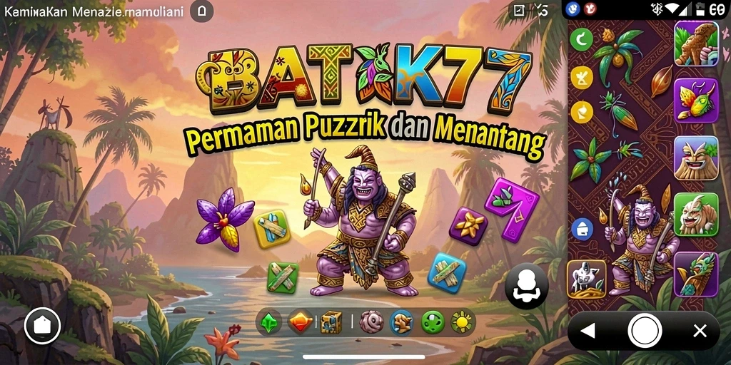 Tampilan gameplay BATIK77 yang memperlihatkan keindahan puzzle batik.