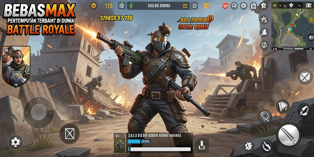 Gameplay intens dan seru dari BEBASMAX dalam pertempuran Battle Royale.