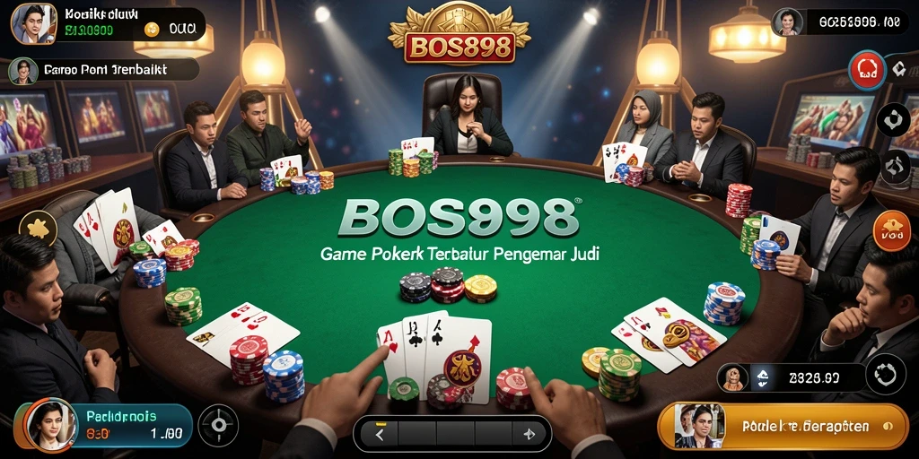 Tampilan gameplay Poker yang menarik dan mendebarkan di BOS898.