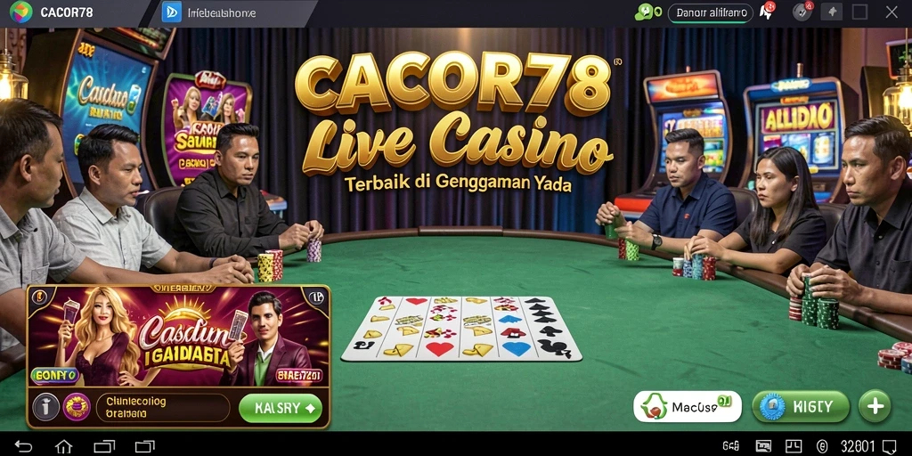 Gameplay seru dalam aplikasi Live Casino CACOR78 dengan dealer langsung.