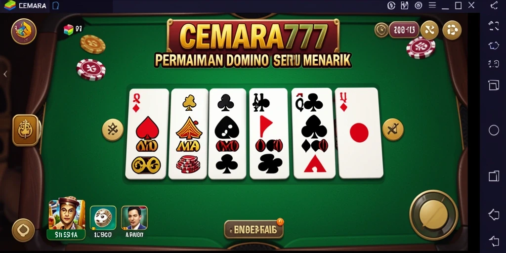 Tampilan gameplay seru CEMARA777 dalam aksi domino.