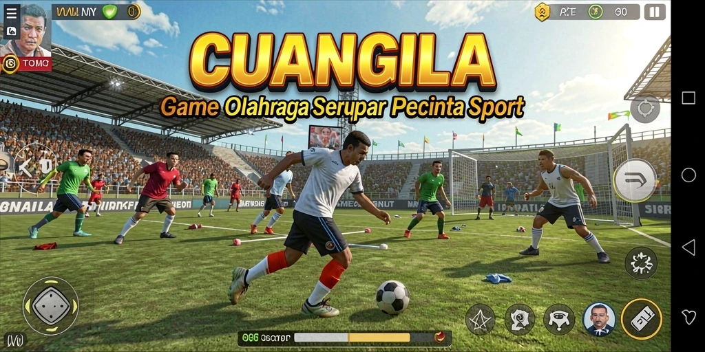 Screenshot utama CUANGILA menampilkan gameplay seru dalam olahraga.