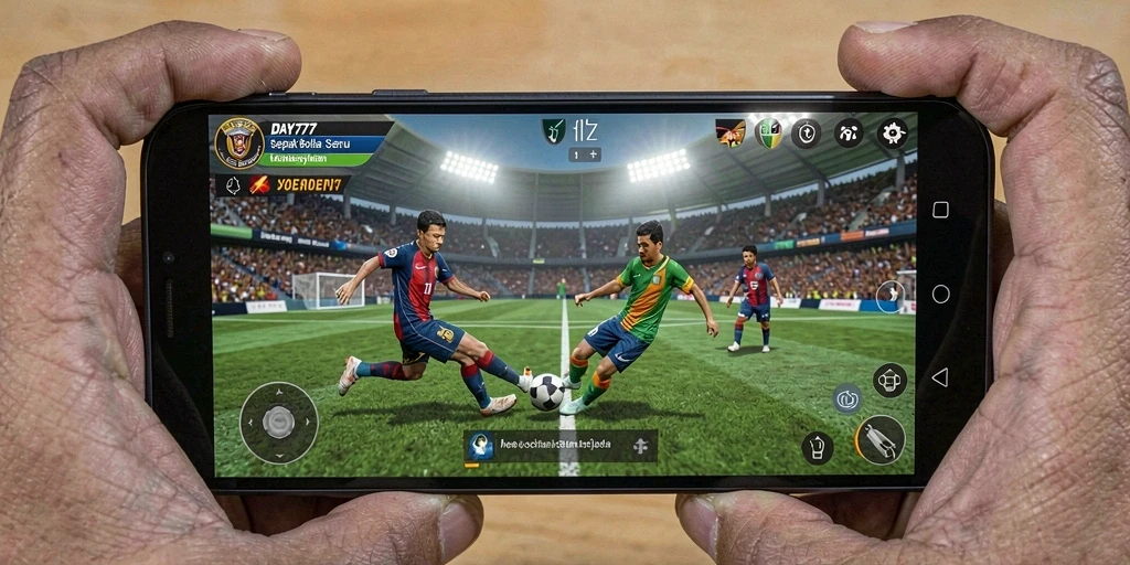 Gameplay seru <strong>DAY777</strong> dengan aksi sepak bola yang mendebarkan.