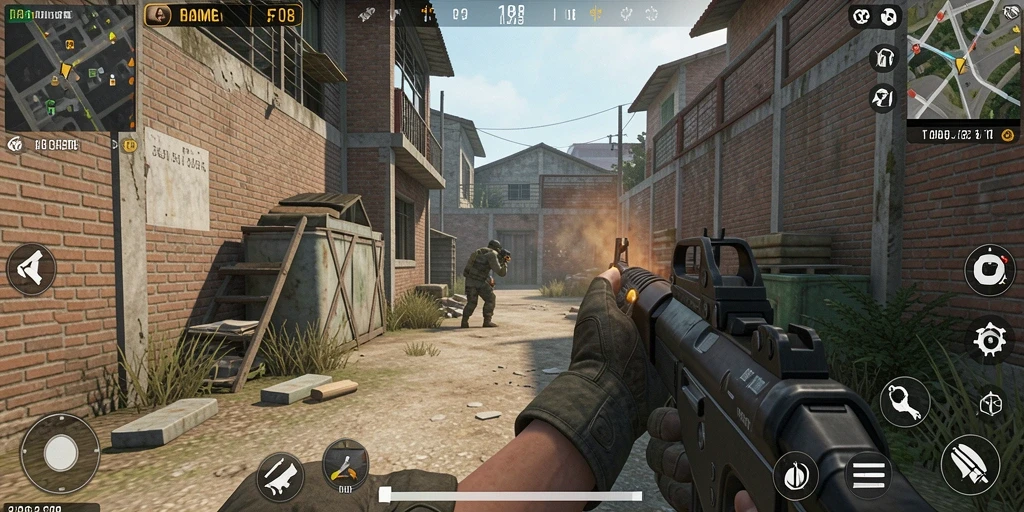 Gameplay F08 yang menegangkan dengan aksi menembak yang seru.