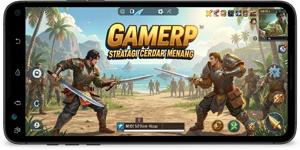 Gameplay GAMERP menampilkan pertempuran taktis yang mendebarkan.