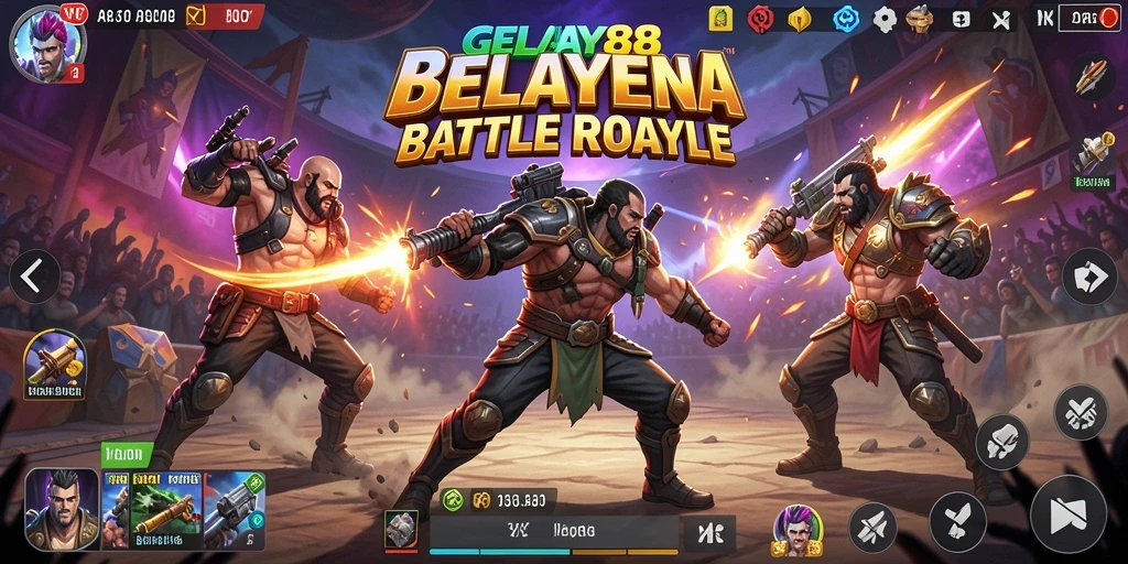Screenshot menunjukkan aksi seru dalam permainan Battle Royale.