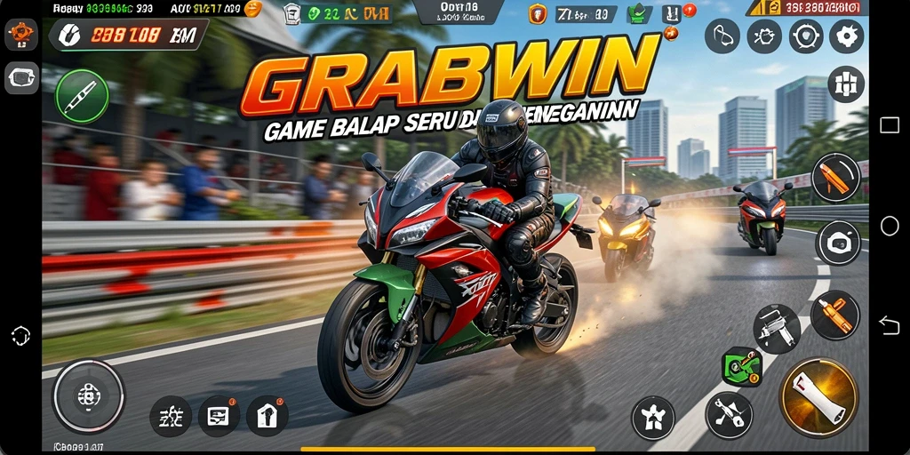 Tampilan gameplay seru di GRABWIN dengan kecepatan tinggi.