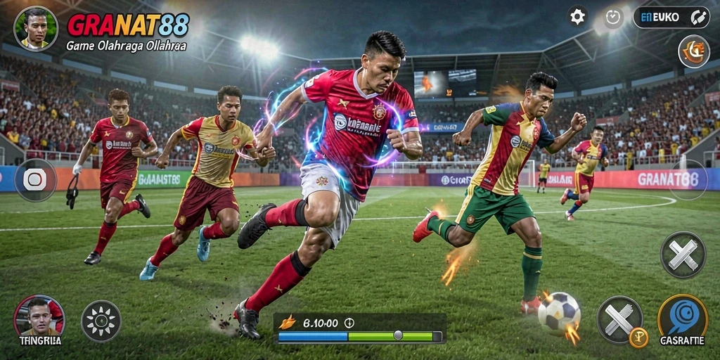 Screenshot utama GRANAT88 menampilkan gameplay seru dalam pertandingan olahraga.