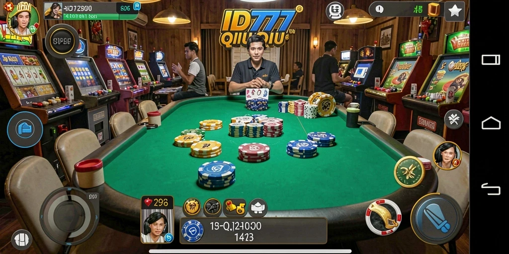 Screenshot utama ID777 menampilkan gameplay QiuQiu yang seru.