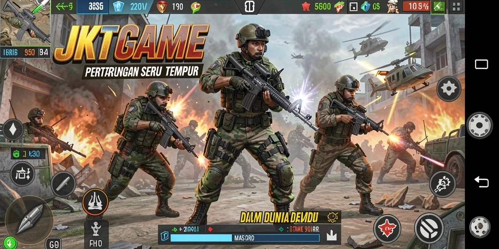 Screenshot JKTGAME menampilkan aksi pertarungan yang intens.