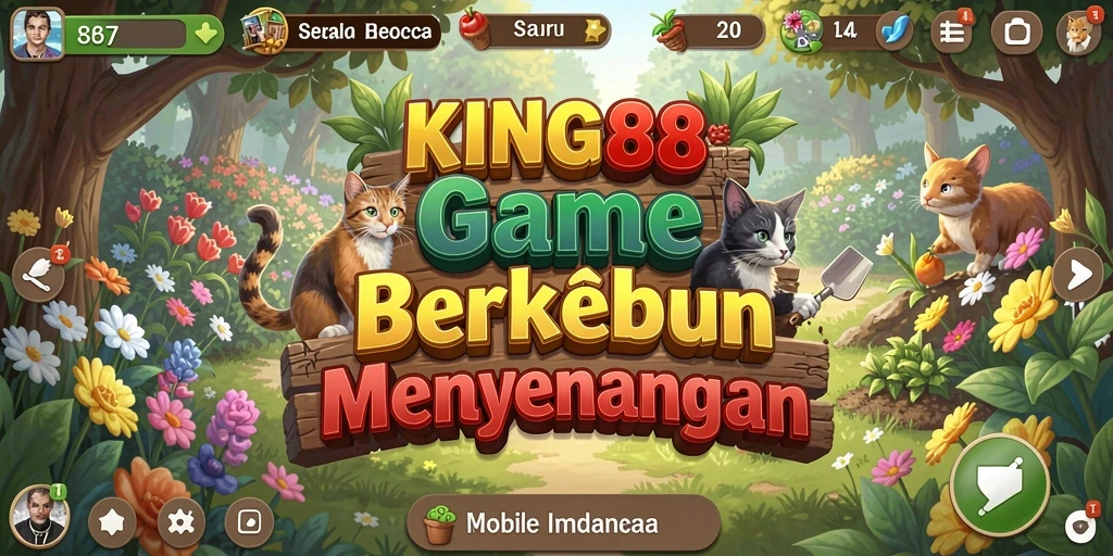 Tangkapan layar gameplay KING88 menampilkan serunya berkebun dan merawat tanaman.