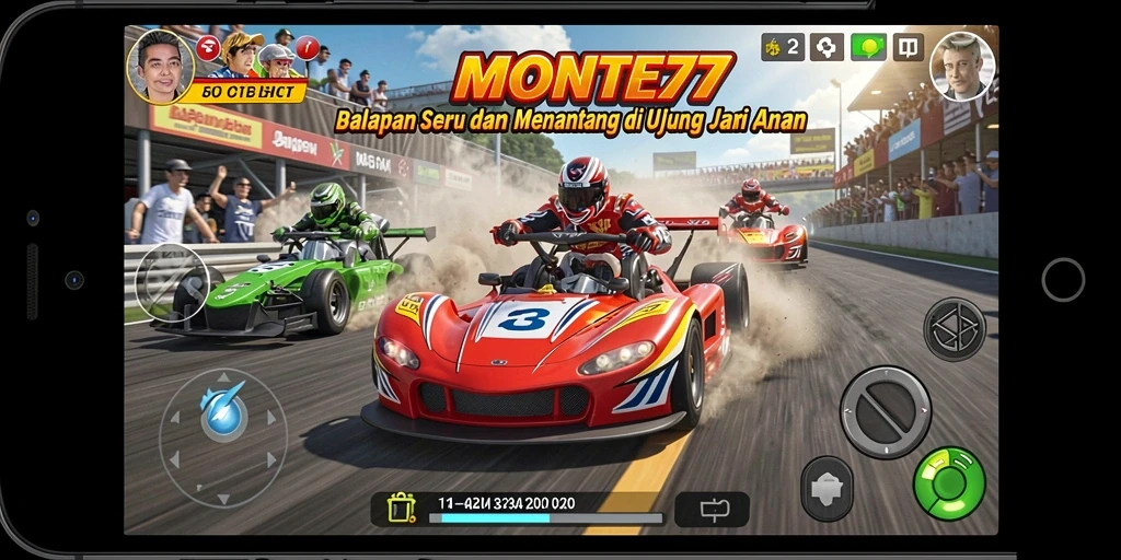 Tampilan gameplay seru dan menantang di MONTE77.