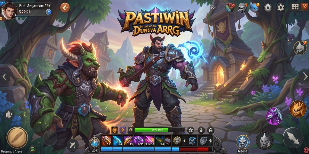 Tangkapan layar utama <strong>PASTIWIN</strong> menunjukkan aksi pertempuran epik yang mendebarkan.