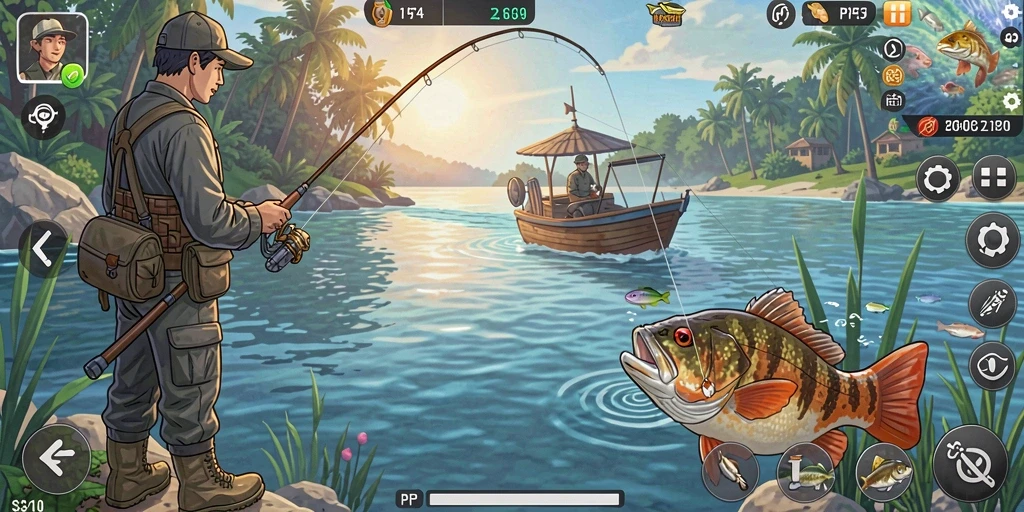 Gameplay PP7 menampilkan momen memancing yang mendebarkan dan realistis.
