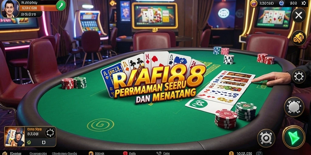 Tampilan screenshot utama RAFI88 yang menampilkan gameplay Poker yang mendebarkan.