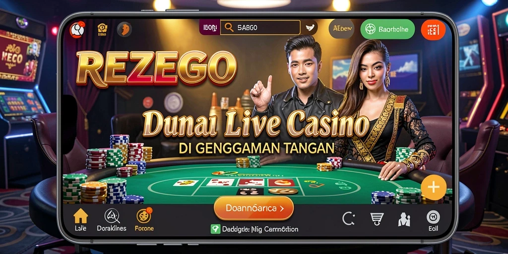Screenshot Gameplay REZEGO Menampilkan Permainan Live Casino yang Seru.
