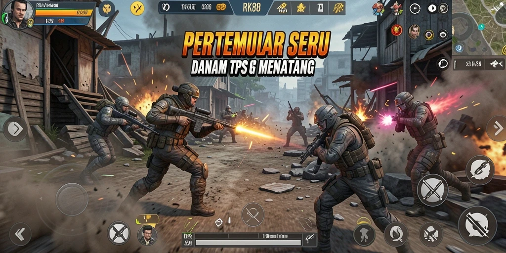 Screenshot gameplay RK88 menampilkan pertempuran seru dan aksi mendebarkan.