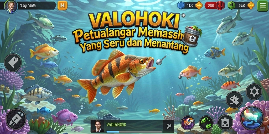 Gameplay VALOHOKI yang menarik dengan beragam lokasi memancing.