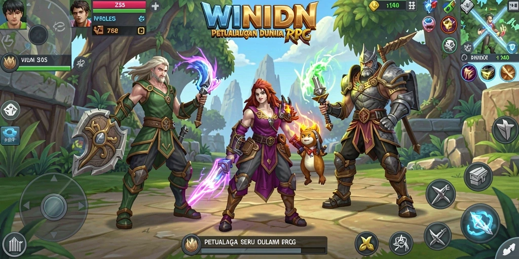 Tampilan menarik dari gameplay RPG WINIDN yang menegangkan.